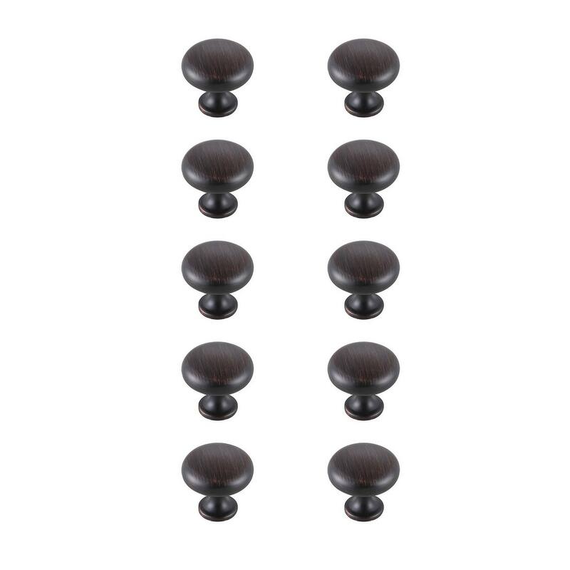 Carmen 1.2" Diameter Mushroom Knob Multipack (Set of 10) - Oil-Rubbed Bronze