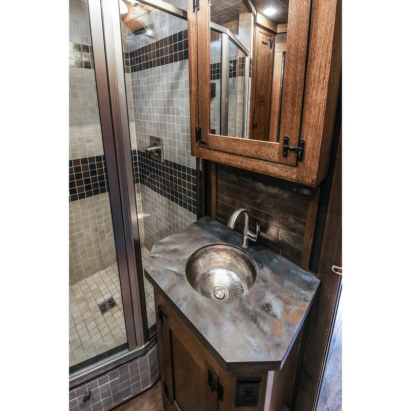 14-in Round Hammered Copper Bar Sink in Nickel w/ 2-in Drain Opening (BR14EN2)