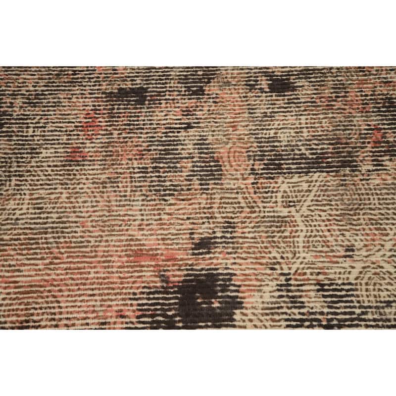 Hand Knotted Oriental Viscose Silk Carpet Modern All-Over Oranges & Rust Abstract Area Rug - 7' 7'' X 5' 5''