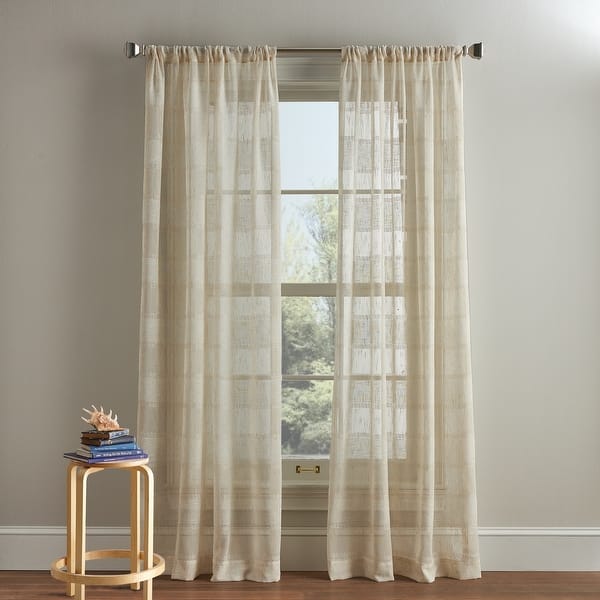 slide 2 of 5, DKNY Shoreline Window Curtain Panel Pair 96 inches - Linen