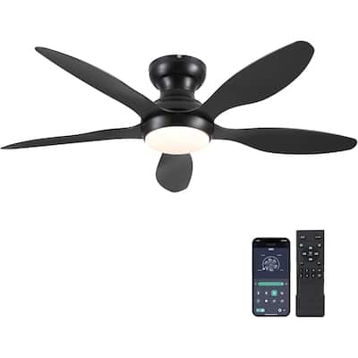 46" Flush Mount Ceiling Fan,Low Profile Ceiling Fan with Light - 46 Inches