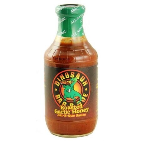Dinosaur Roasted Garlic Honey BBQ Sauce - Case of 6 - 19 FL oz.