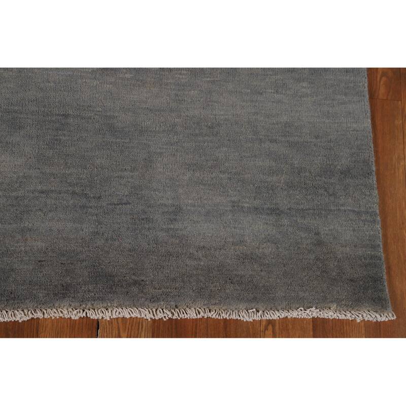 Gray Gabbeh Modern Area Rug Handmade Wool Carpet - 4'9" x 6'4"