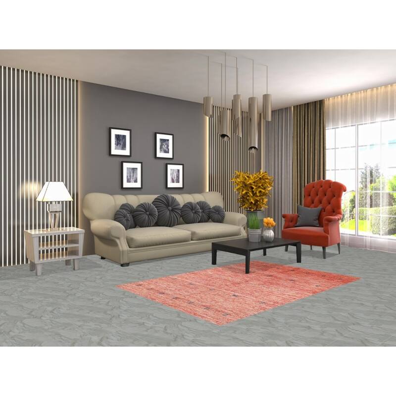 Tribal Gabbeh Indian Rug Handmade Contemporary Wool Carpet - 3'10" x 5'8"
