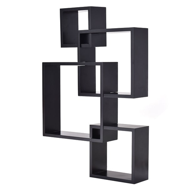 4 Intersecting Square Floating Wall Mounted Shelf