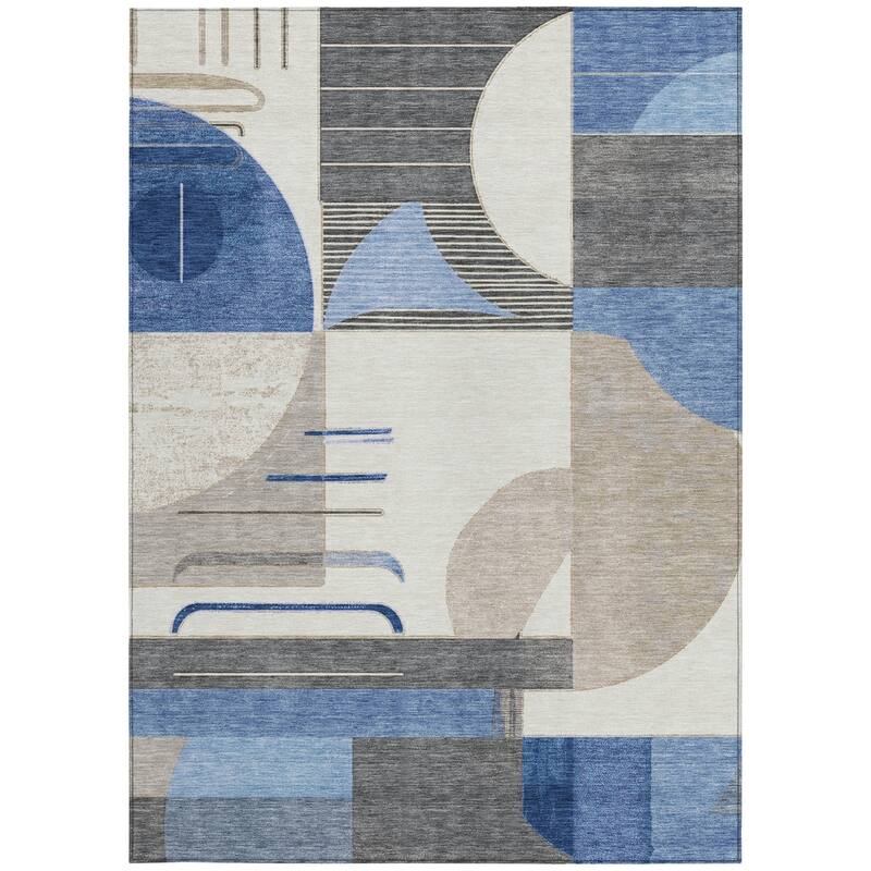 HomeRoots Geometric Modern Rectangle Outdoor Rug
