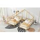 preview thumbnail 4 of 21, Metal Double Twin Size House Platform Bed with Built-in Table, Kids Daybed Frame Options for Bedroom Children Room, Gold