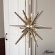 preview thumbnail 1 of 10, Hunter Jupiter Star Pendant - Entry, Dining Room - Mid-Century Modern, Sputnik 18" - 12 Light - Alturas Gold