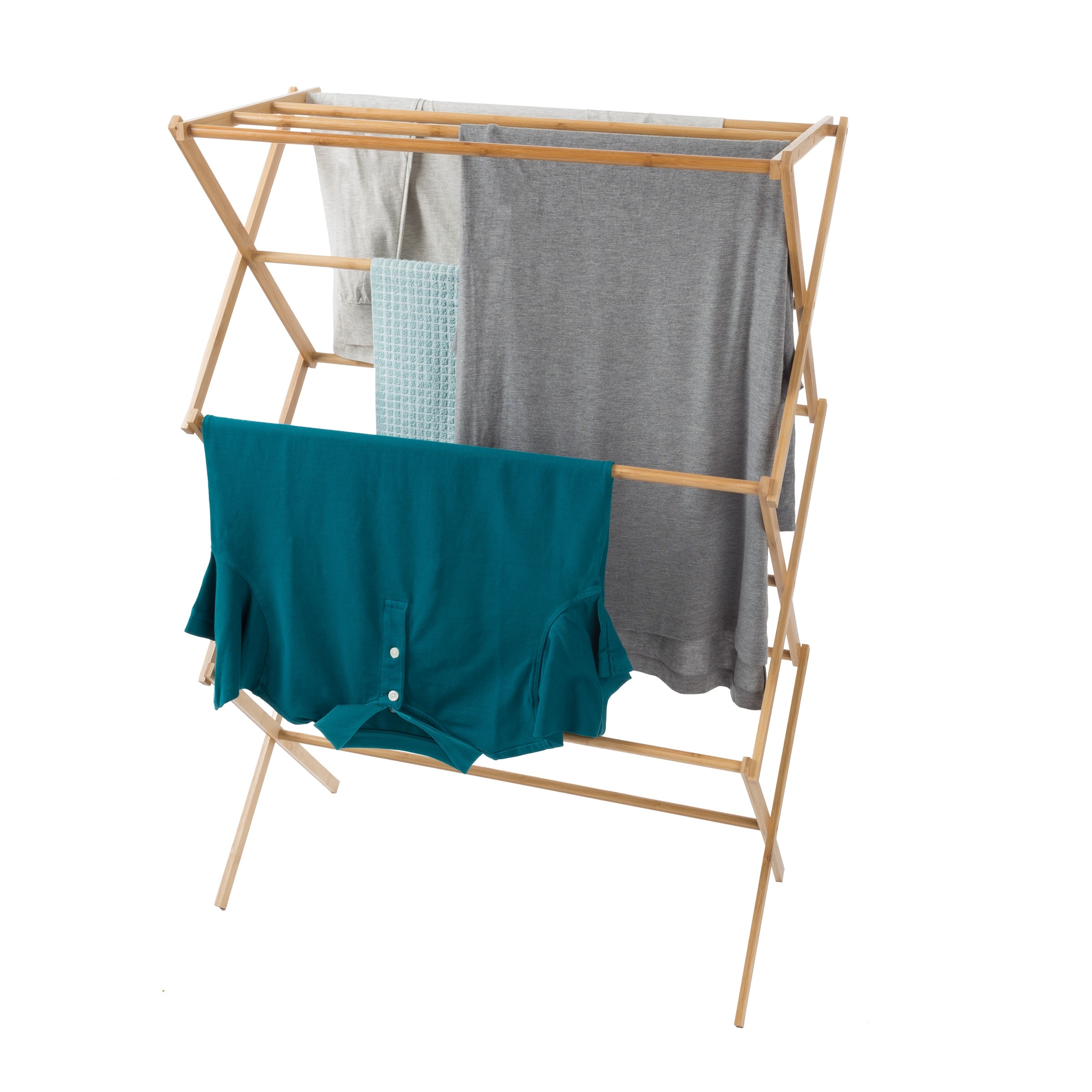 Bamboo Clothes Drying Rack Collapsible andCompact for Indoor Outdoor Use Portable Wooden Rack by Lavish Home On Sale Bed Bath Beyond 37207838