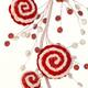 52" Peppermint Swirl Glitter Candies Garland - Red White - 52-Inch