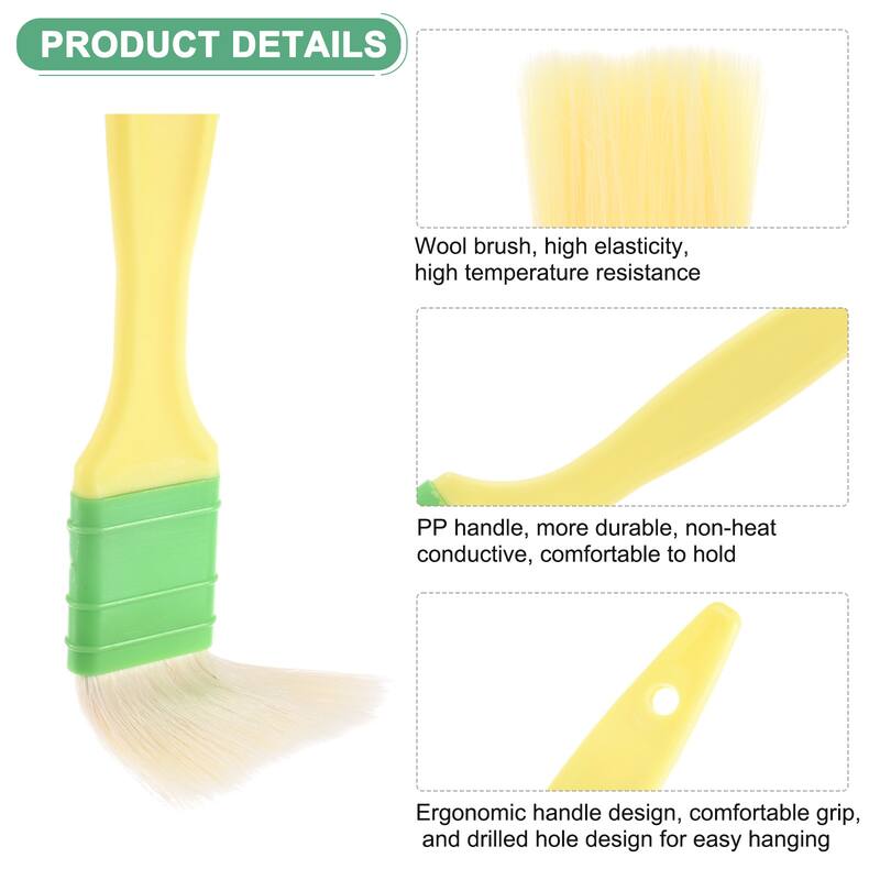 2-Pack Pastry Brush, Wool Basting Brush for Cooking - 1.57"
