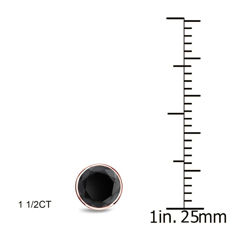 Auriya 1/2 to 4ctw Round Black Diamond Stud Earrings 14k Rose Gold Bezel-set
