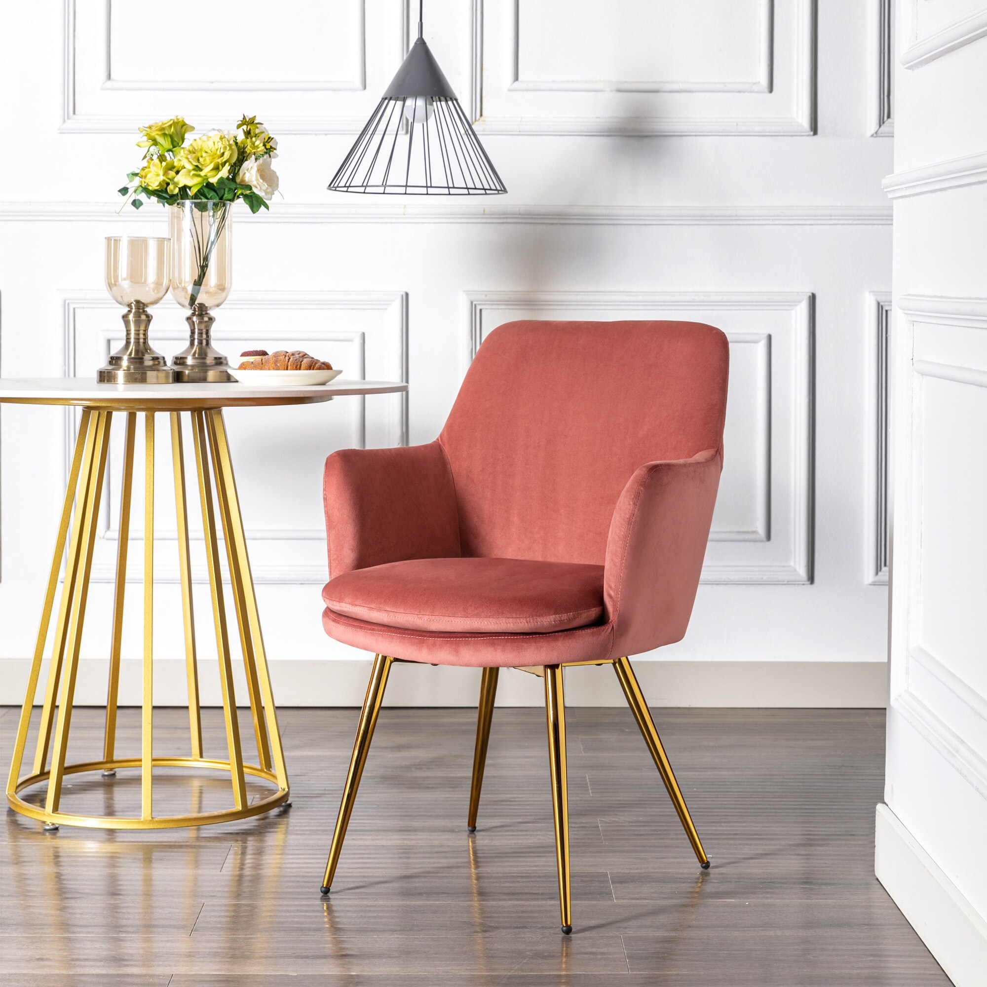 Pink chair shop chrome legs