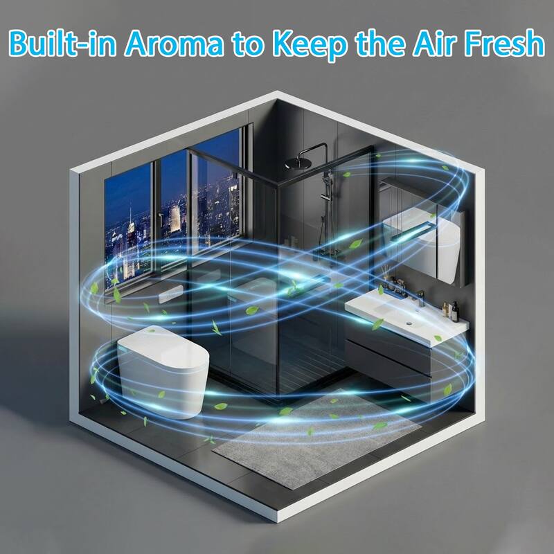 Smart Toilet with Auto Open Lid, Heated Seat & Bidet, One Piece Intelligent Toilet with Remote Control