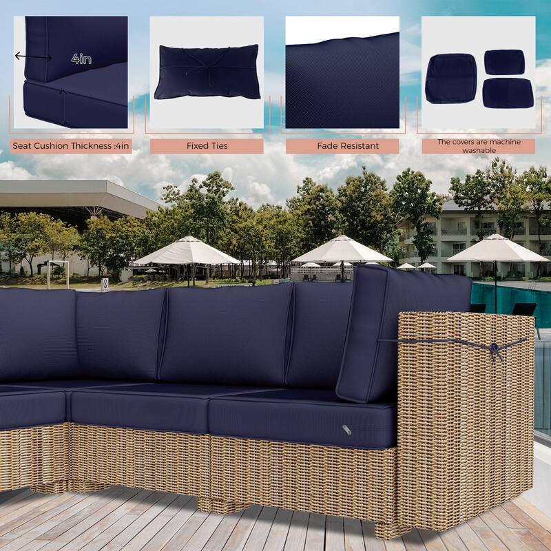 14 Piece Patio Furniture Cushion Set Outdoor Sofa Replacement Cushions