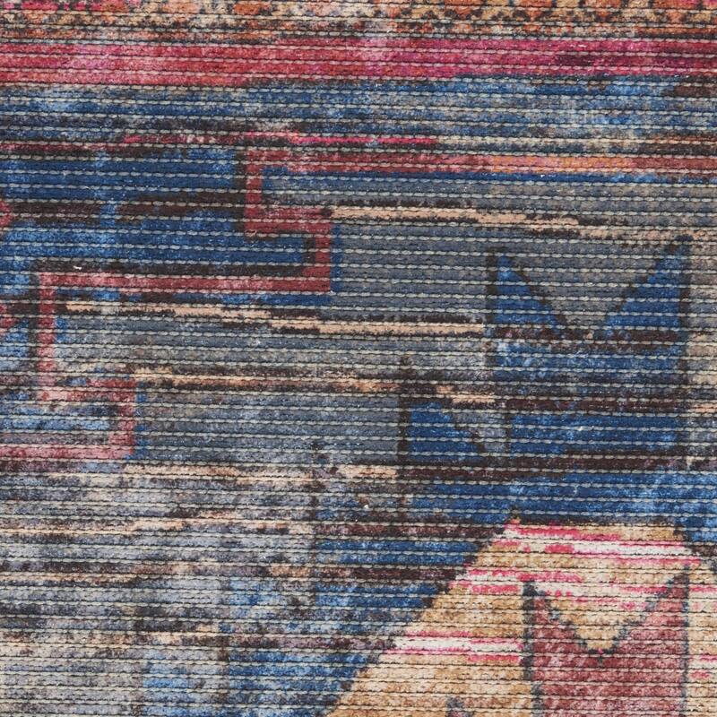 Panex Power Loomed Distressed Geometric Area Rug By HomeRoots - 8' Runner