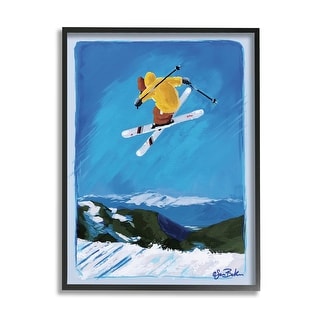 Stupell Winter Athlete Ski Jump Snow Sports Framed Wall Art - Bed Bath