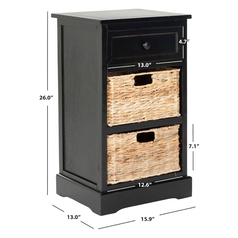 SAFAVIEH Alverta Grey 3-Drawer Storage Table - 15.9" x 13" x 27.6" - 16Wx13Dx26H