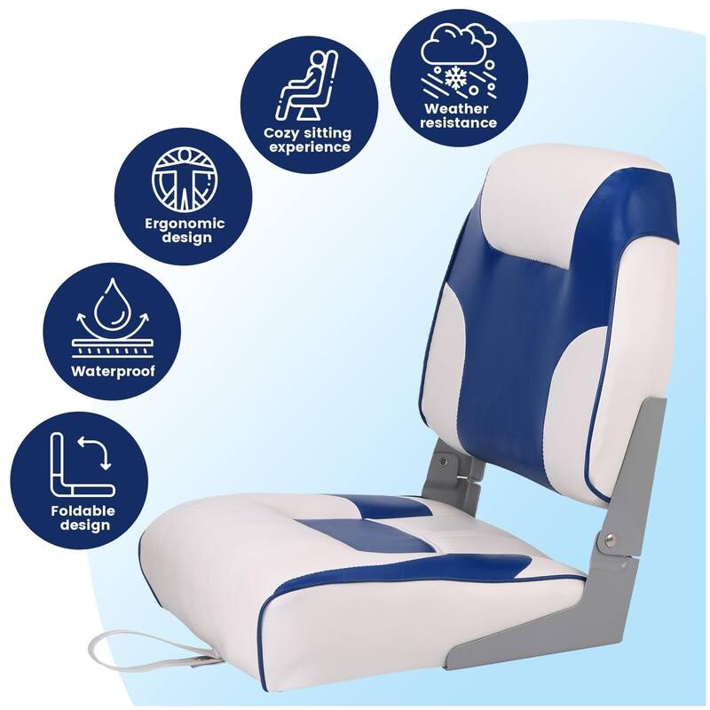 2 Pack Low Back Boat Seats with Stainless Steel Screws
