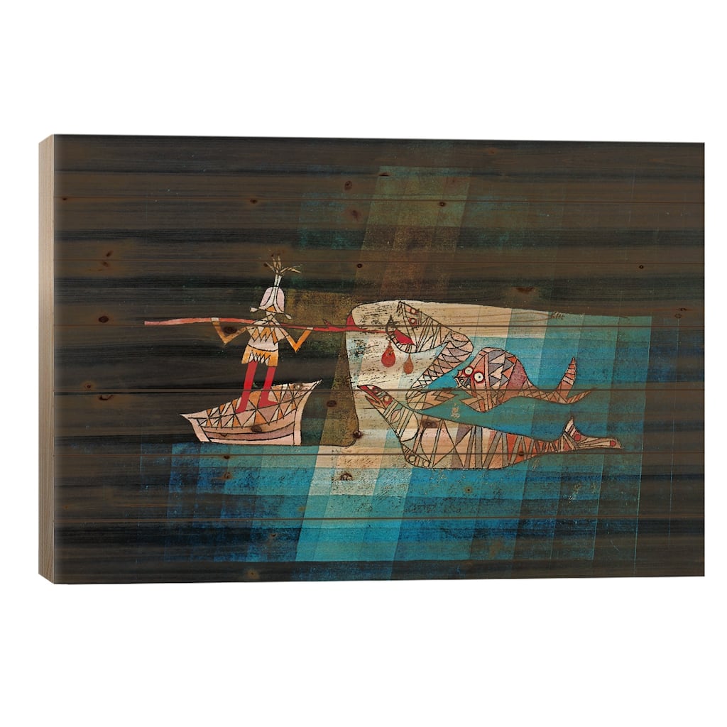 Sinbad The Sailor Print On Wood by Paul Klee - Multi-Color