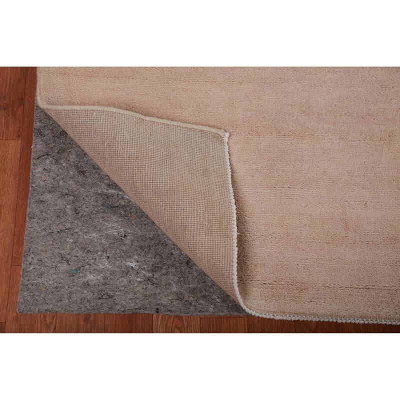 Hand Knotted Oriental 100% Wool Carpet Modern Solid Peach Gabbeh Area Rug - 14' 4'' X 10' 1''