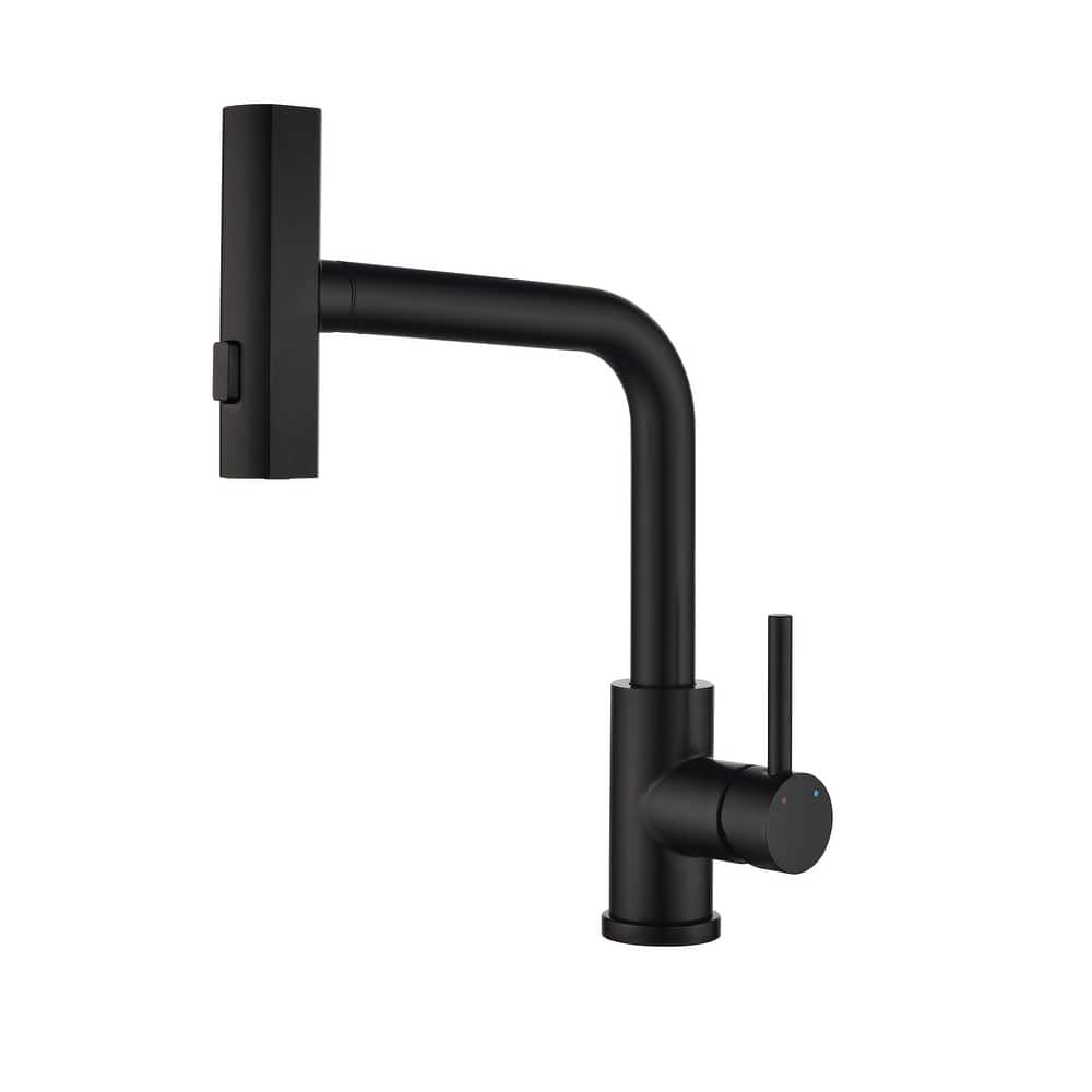 Modern 360 Degree Swivel Single Handle Bathroom Faucet with Pull Out Sprayer 3-Function Mode