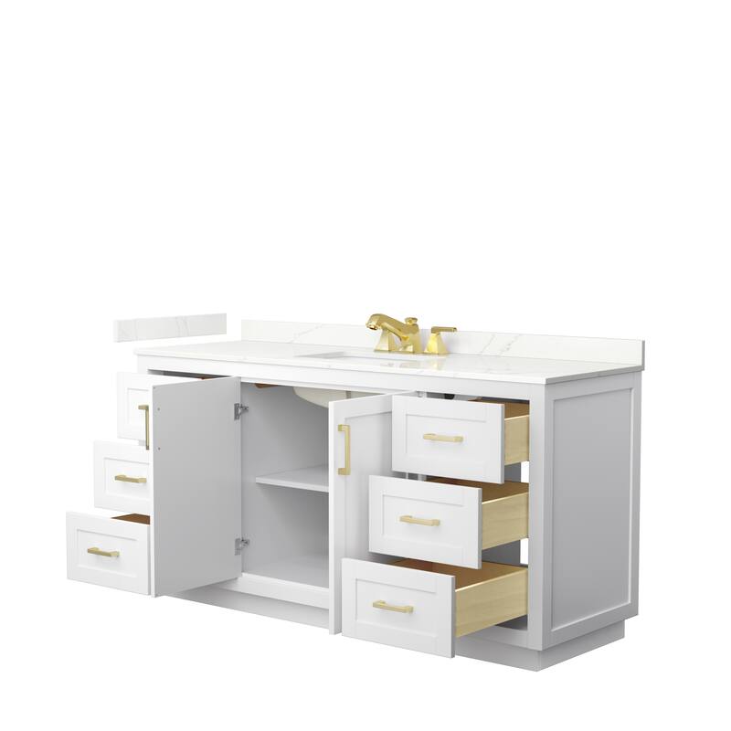 Miranda 66-inch Single Vanity, Quartz Top