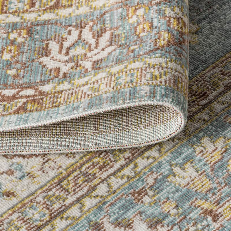 JONATHAN Y Lila Floral Medallion Area Rug