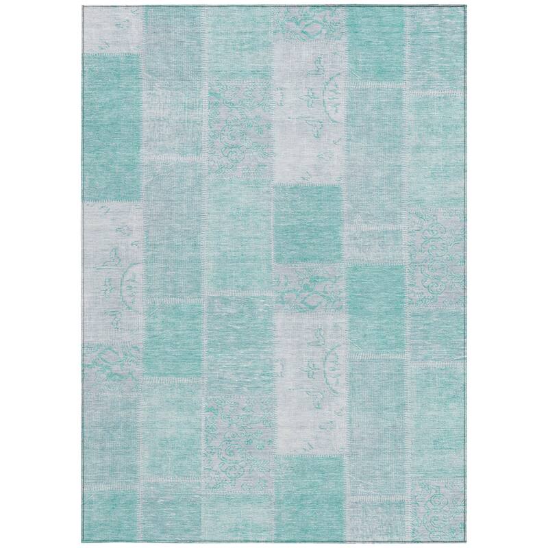 HomeRoots Patchwork Traditional Rectangle Outdoor Rug