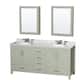 Option Light Green, White Carrara Marble Top, Nickel Trim