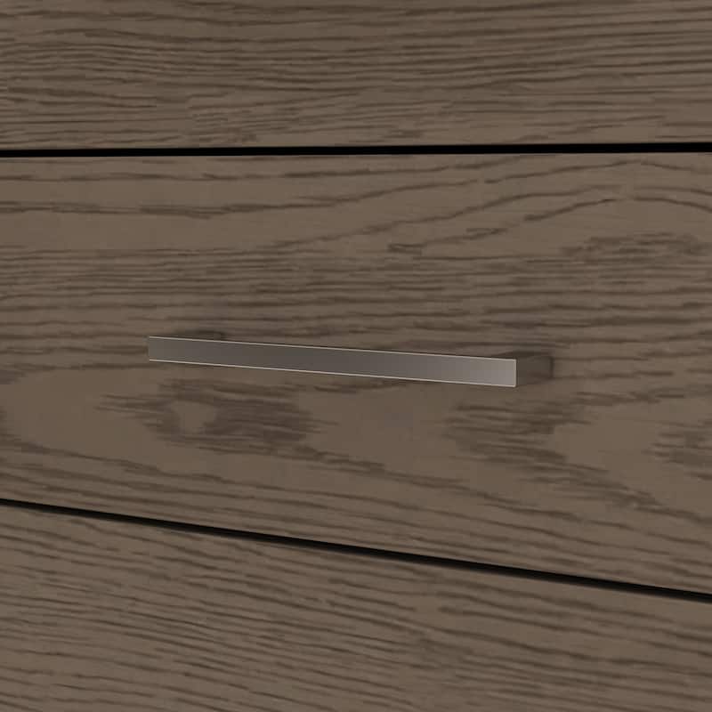 Chic Wooden 3-Drawer Nightstand: Wood Finish with Hidden Drawer for Secret Storage Bedside Table