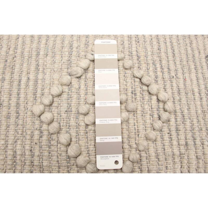 ECARPETGALLERY Braid weave Sienna Grey Wool Rug - 6'2 x 8'11