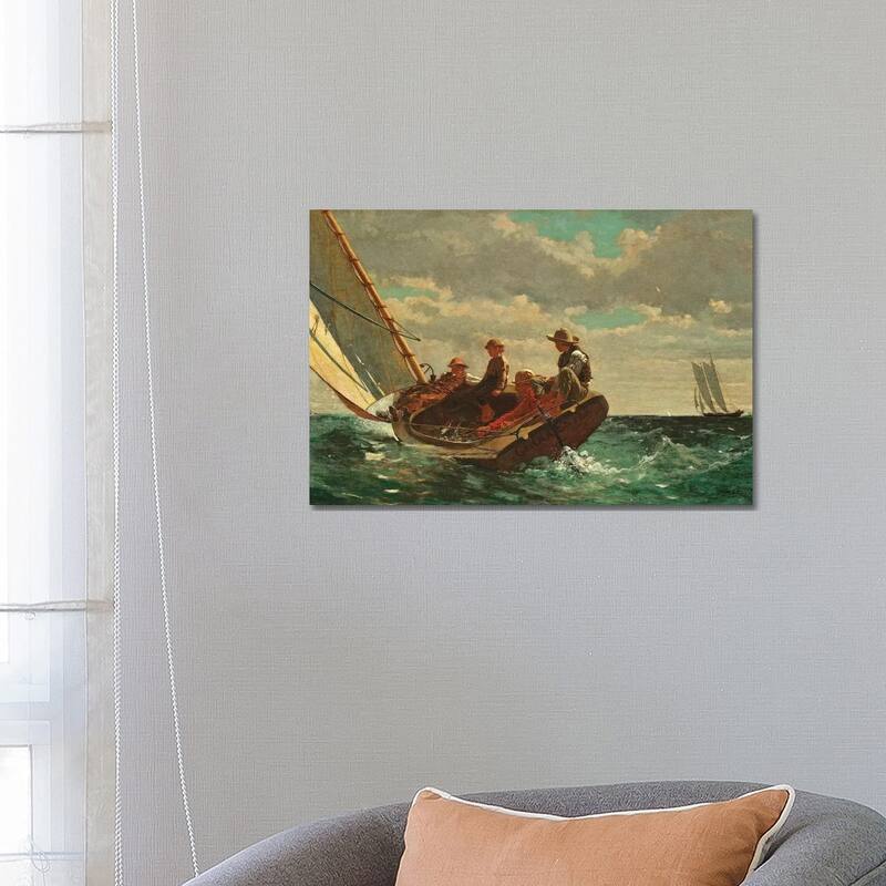 iCanvas "Breezing Up ( A Fair Wind), 1873-76" by Winslow Homer Canvas Print - 18x26x1.5