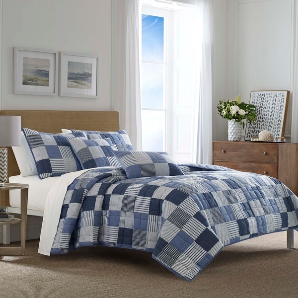 Nautica Holly Grove Blue Quilt Set. Opens flyout.