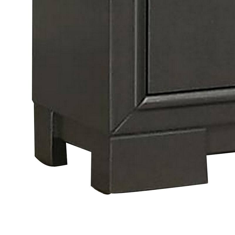 Dark Gray 2 Drawer 22 in. W Nightstand with Bracket Feet