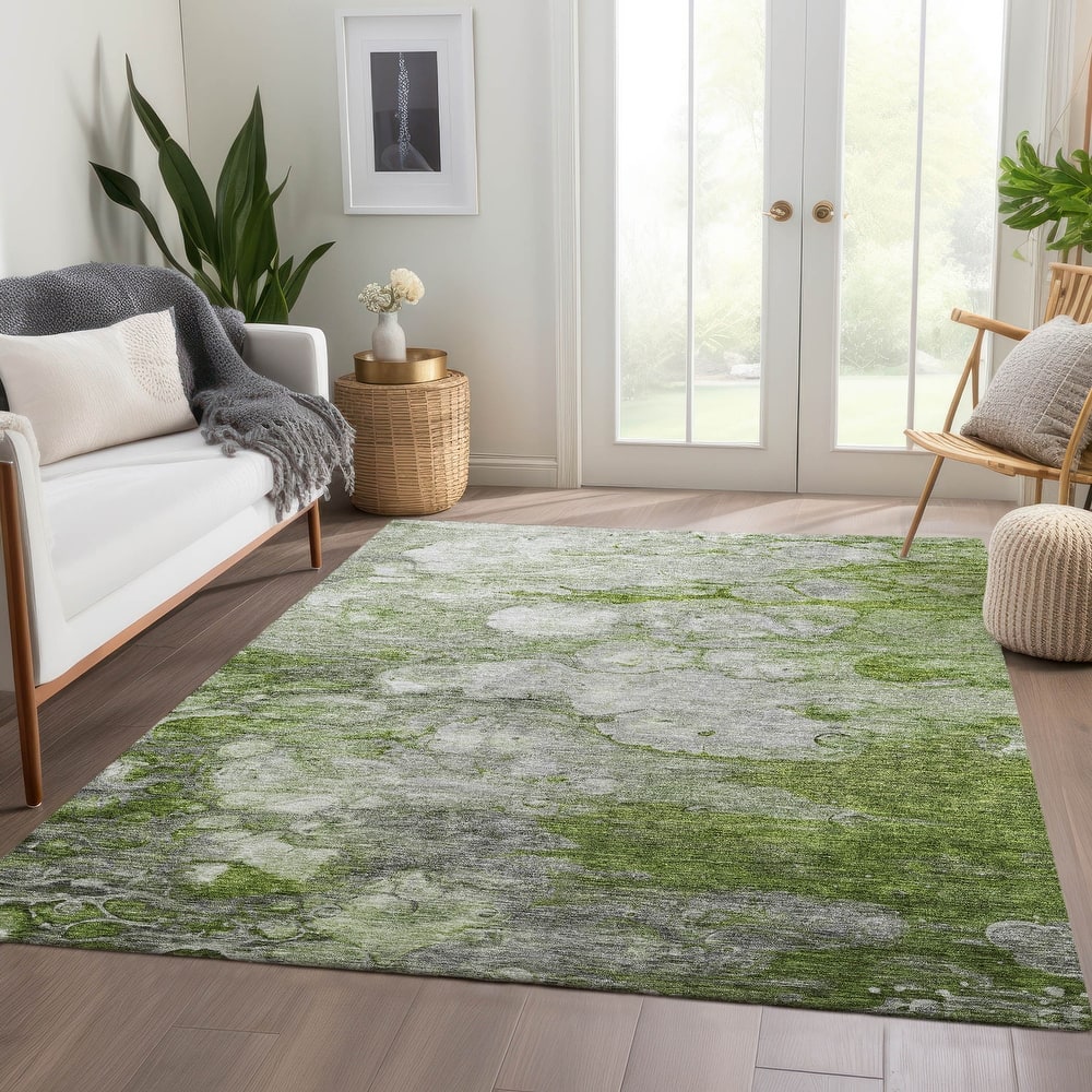 Machine Washable Indoor/ Outdoor Chantille Modern Abstract Rug