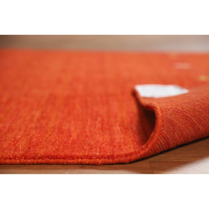 Hand Knotted Oriental 100% Wool Carpet Tribal Animal Pictorial Oranges & Rust Gabbeh Area Rug - 6' 6'' X 4' 6''