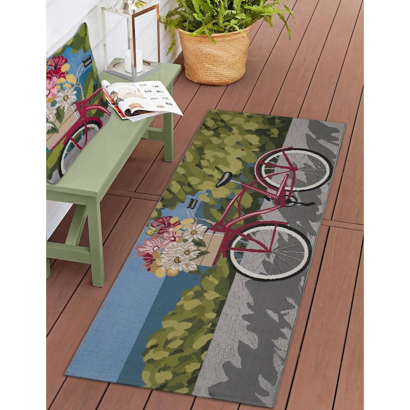 Liora Manne Marina Summer Ride Indoor/Outdoor Pillow