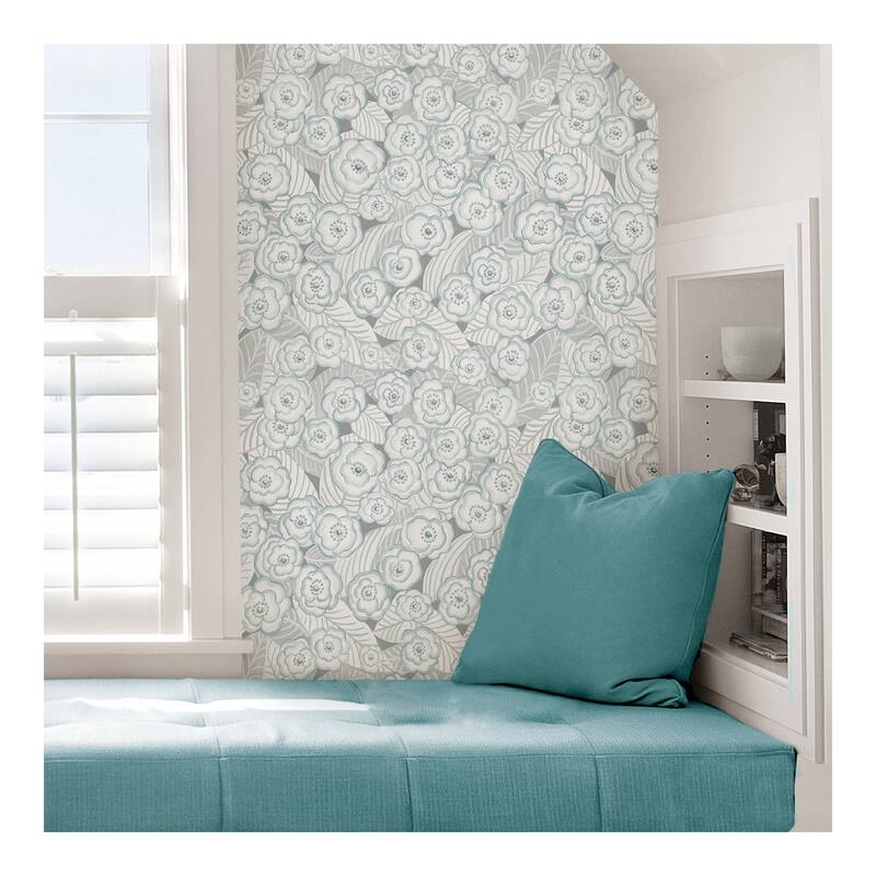 NuWallpaper Oopsie Daisy Grey Peel & Stick Wallpaper - 216in x 20.5in x 0.025in
