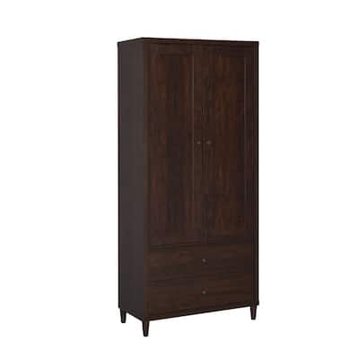 Wadeline 2-Door Tall Accent Storage Cabinet Rustic Tobacco
