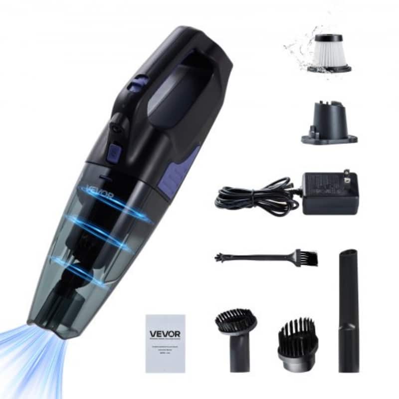 Black Cordless Handheld Vacuum with Dual Motors and HEPA Filter - 15.35 L x 3.8 W x 5.71 H in