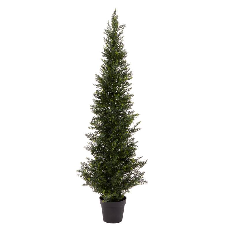 5-Foot Potted Artificial Cedar Topiary Trees
