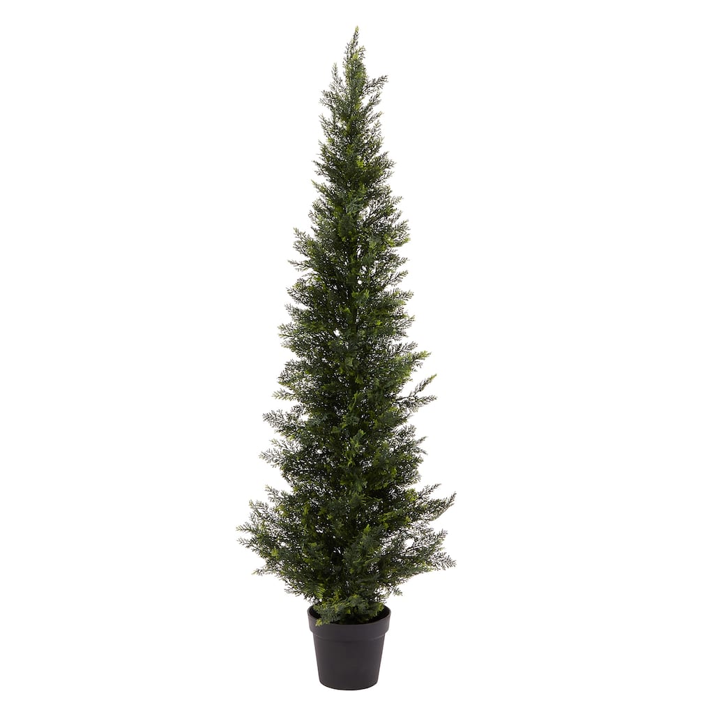 5-Foot Potted Artificial Cedar Topiary Trees