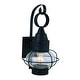 preview thumbnail 7 of 5, VAXCEL Chatham 18 in. H 1-Light Black Coastal Outdoor Wall Sconce, Durable Steel, Clear Seeded Glass Shade, LED Compatible