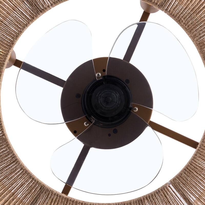 Contemporary 4-Light Silver Enclosed Ceiling Fan with Unique Shade