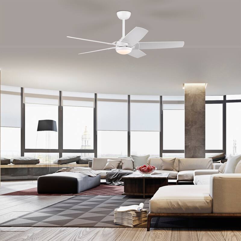 Angus 5-Blade Lighted Ceiling Fan with LED Lamp with Remote