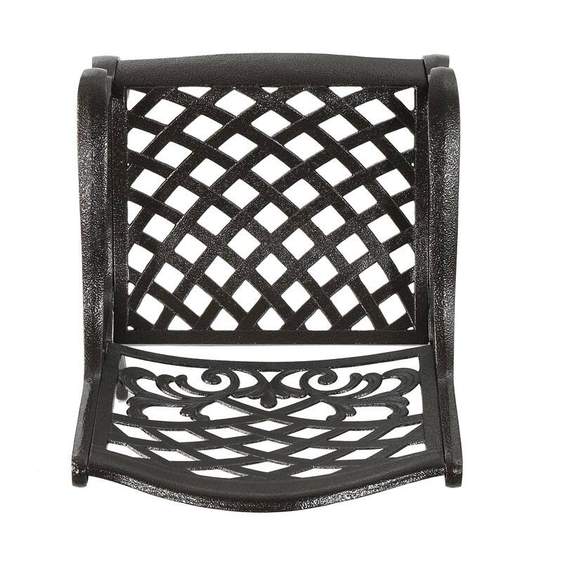 Traditional Cast Aluminum Arm Chair Set of 2 with Floral Accents