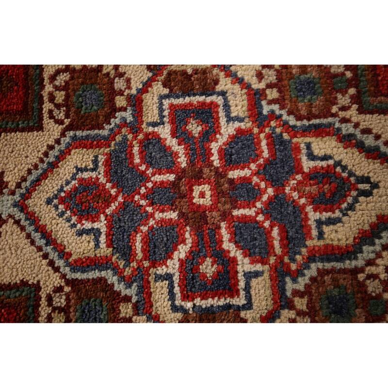 Geometric Heriz Serapi Runner Rug Handmade Wool Carpet - 2'5"x 7'10"