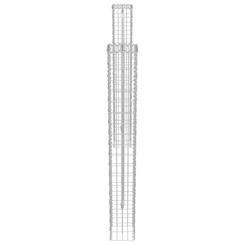 vidaXL Fence Post 2 pcs Silver 7.87 x 7.87 x 74.80 in Metal - 7.87 x 7.87 x 74.80 in
