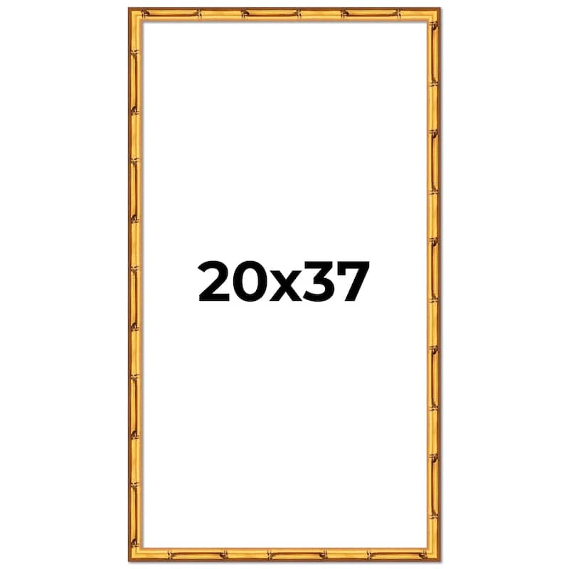 20x37 Frame Gold Bamboo Picture Frame Modern Photo Frame Includes UV Acrylic Shatter Guard Front Acid Free Foam Backing Board